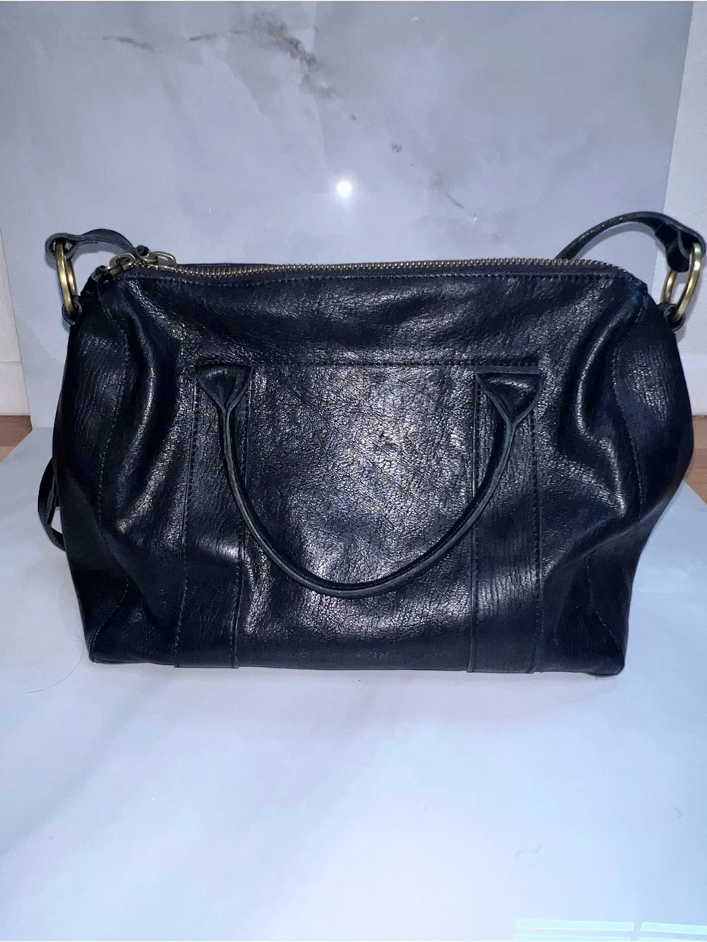 Madewell O-Ring Leather Satchel Black Prague Satchel